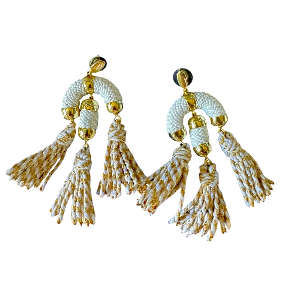 Kendra Scott Gold and White Drop Earrings